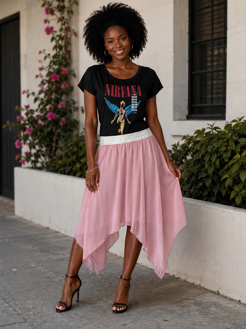Upcycled Nirvana tshirt dress
